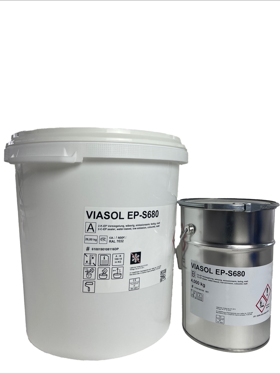 VIASOL EP-S680 matt Ral 7030 15kg 2K dust-binding paint