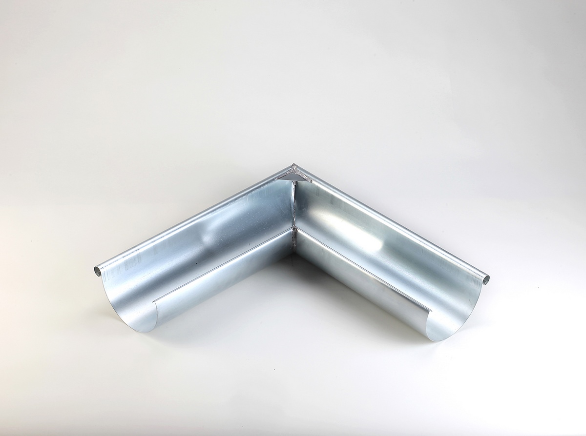 Frank Uginox external half-round gutter angle 333/500 with large 90 degree bead