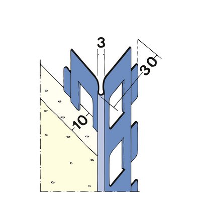 Maisch edge profile for interior plaster 10mm 3m 02218 300.0 - Stainless steel