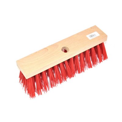 Nespoli road broom Elaston 30cm flat wood w. handle hole 6/14 rows