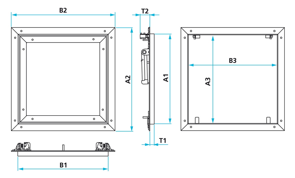 RUGS Revisionsklappe AluLight Frame 400x400 Rahmen für 12.5mm Einlage