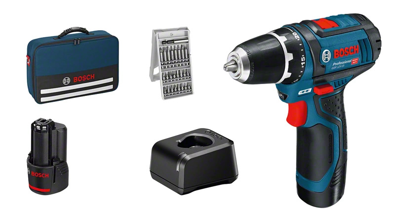 Wiertarko-wkrętarka akumulatorowa Bosch GSR 12V-15 Professional 2x2,0Ah