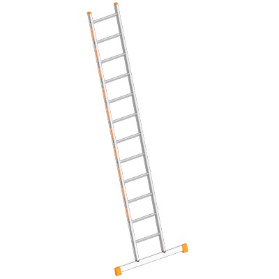 Layher TOPIC 1054 Rung extension ladder 12 rungs w. trav. L 3.50m - 1054.012