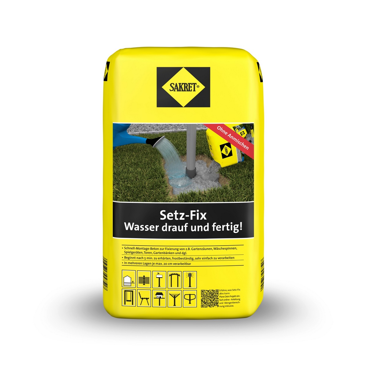 Sakret Setz-Fix beton montażowy szary 25kg