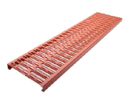 LEH PB safety grating 250x1000mm brick red