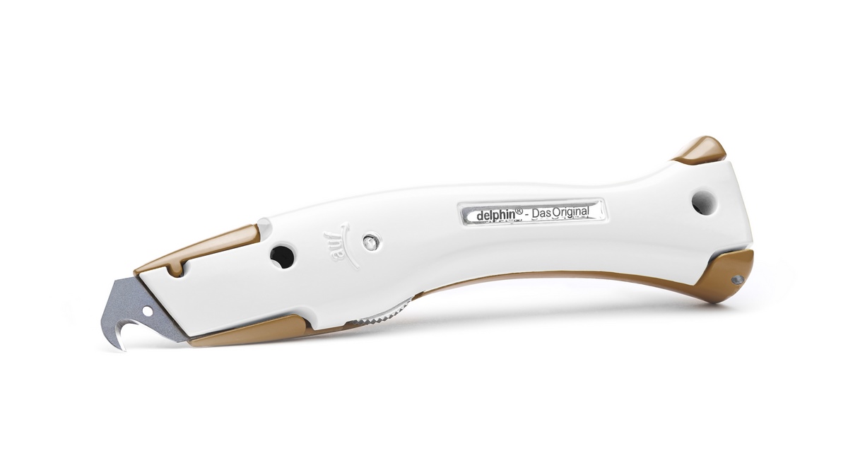 Delphin®-03 Club Edition Braun-Weiß Universalmesser inkl. Kunststoffköcher