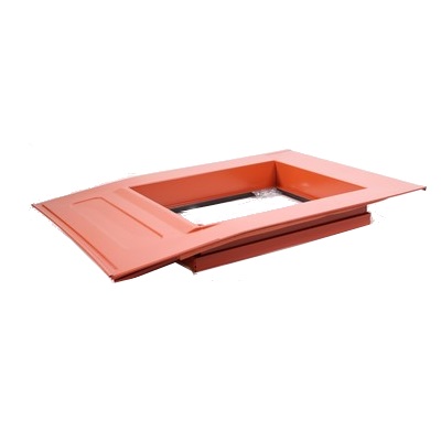 LEH PB Metalowe okno dachowe Beaver 420x520mm ceglastoczerwone ESG górne otwieranie