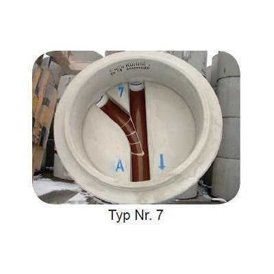 Manhole base type 7 DIN 4034/1 SU-M 1000x650mm channel DN150 KG