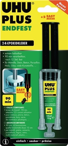 2-component epoxy adhesive PLUS ENDFEST 15g UHU yellowish double syringe