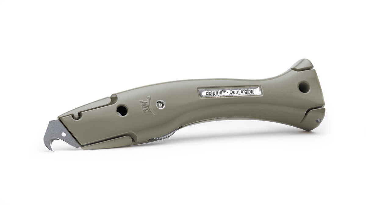 Delphin®-03 colour edition olive green (matt) utility knife incl. plastic sheath