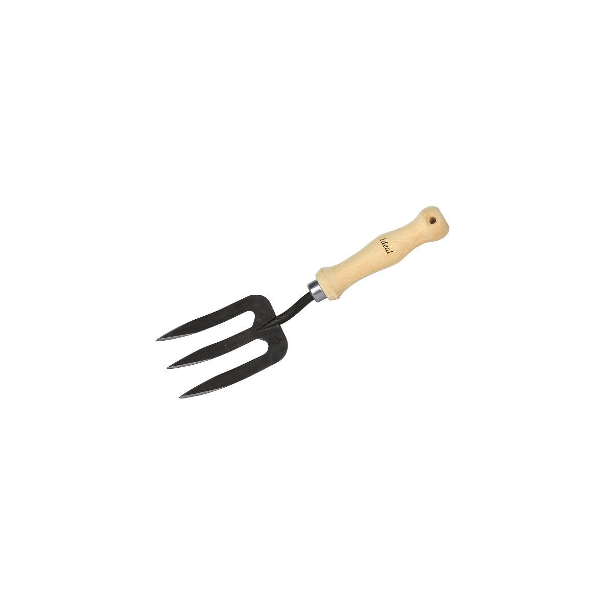 Idealny widelec ręczny 3 spiczaste zęby 15,5 cm bukowa rączka ręcznie hartowana