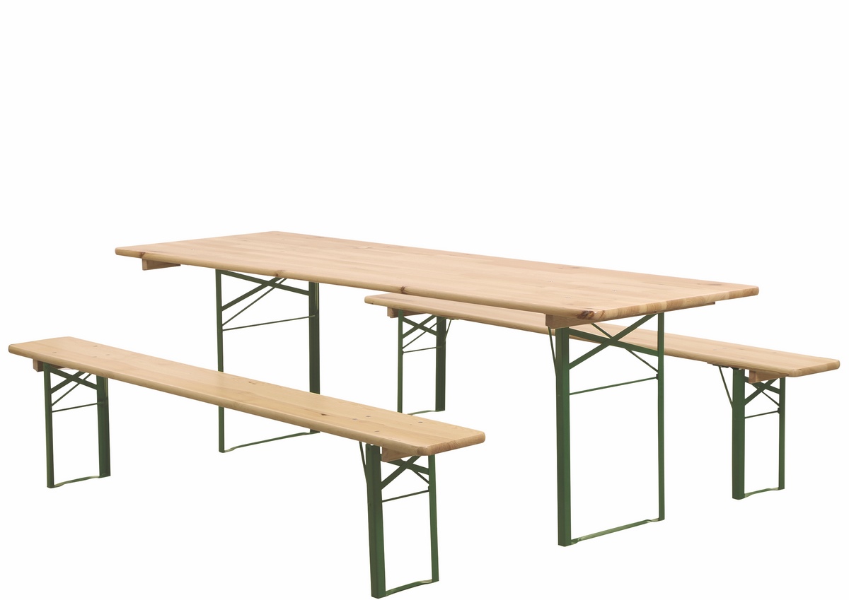 Marquee set 220cm 3-piece table 70cm wide