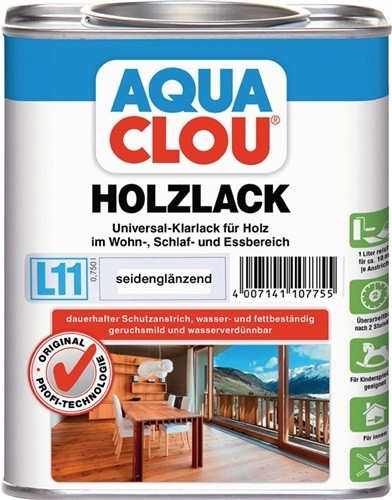Wood lacquer L11 colourless semi-gloss 750 ml tin CLOU