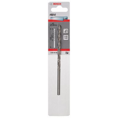 Bosch metal drill HSS-G DIN340 5x87x132mm