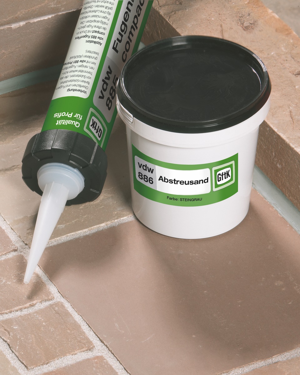 GftK VDW 885 plus FugenFlex kompaktowy kamień szary 310 ml z tłokiem