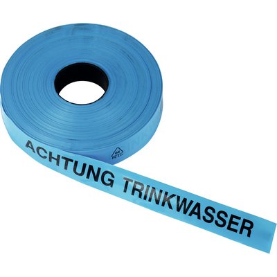 Triuso route warning tape 40mmx250m "Attention drinking water blue"