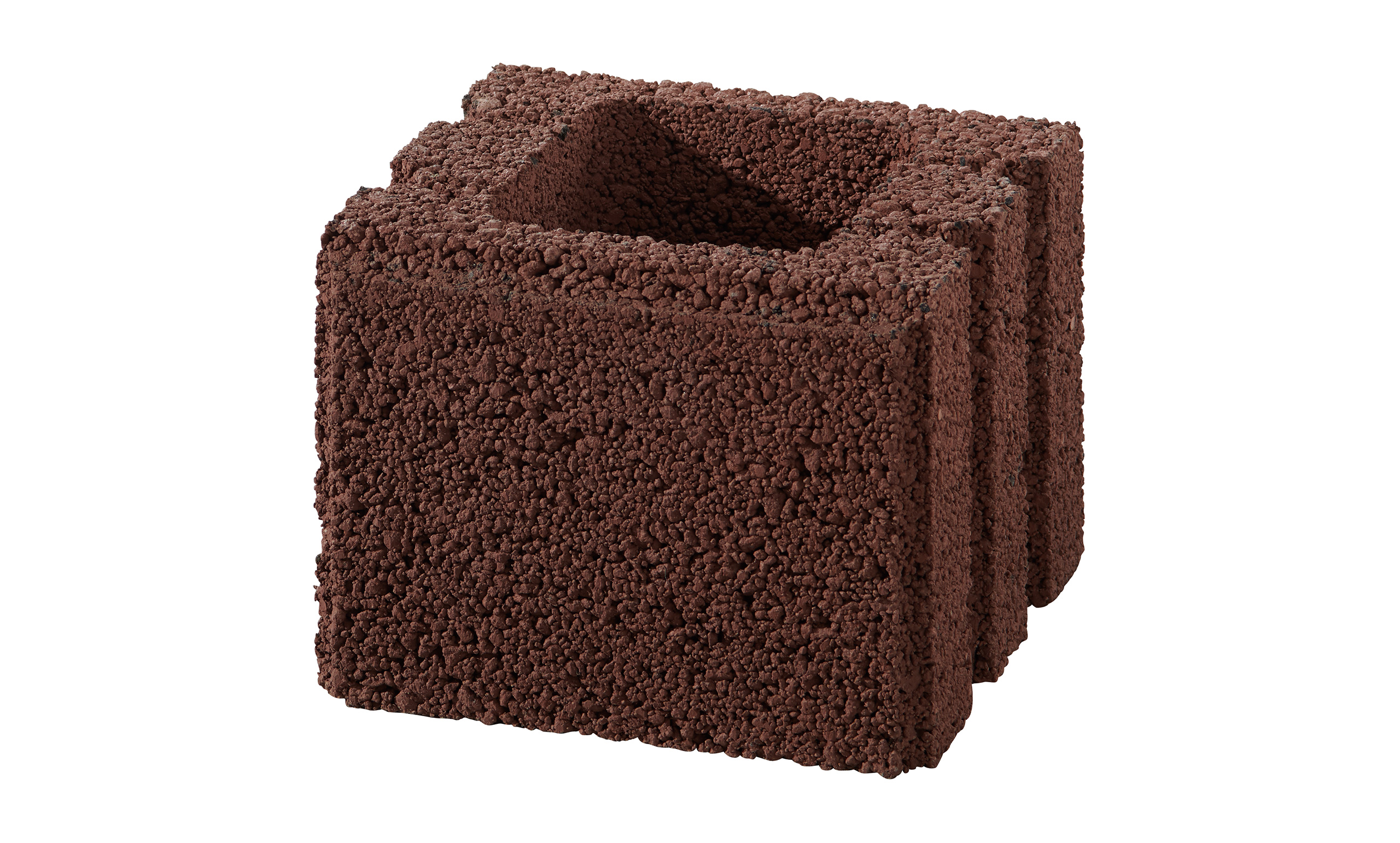 Półelement Terrano 25x25x20cm brązowy. porowaty