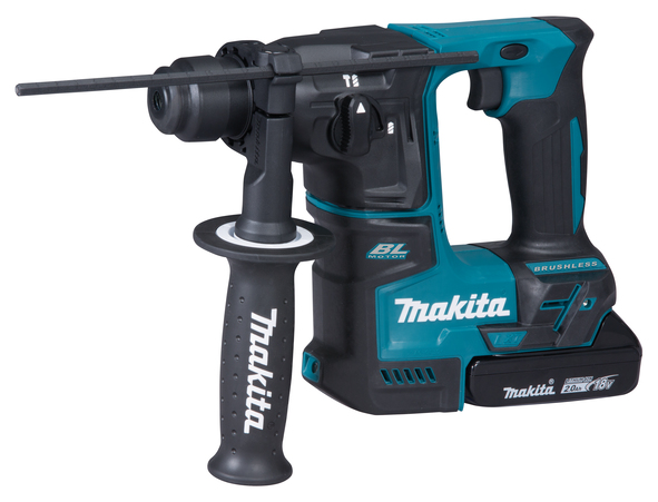 Makita cordless hammer drill for SDS-PLUS 18V/2.0Ah incl. 2 batteries.charger in MAKPAC