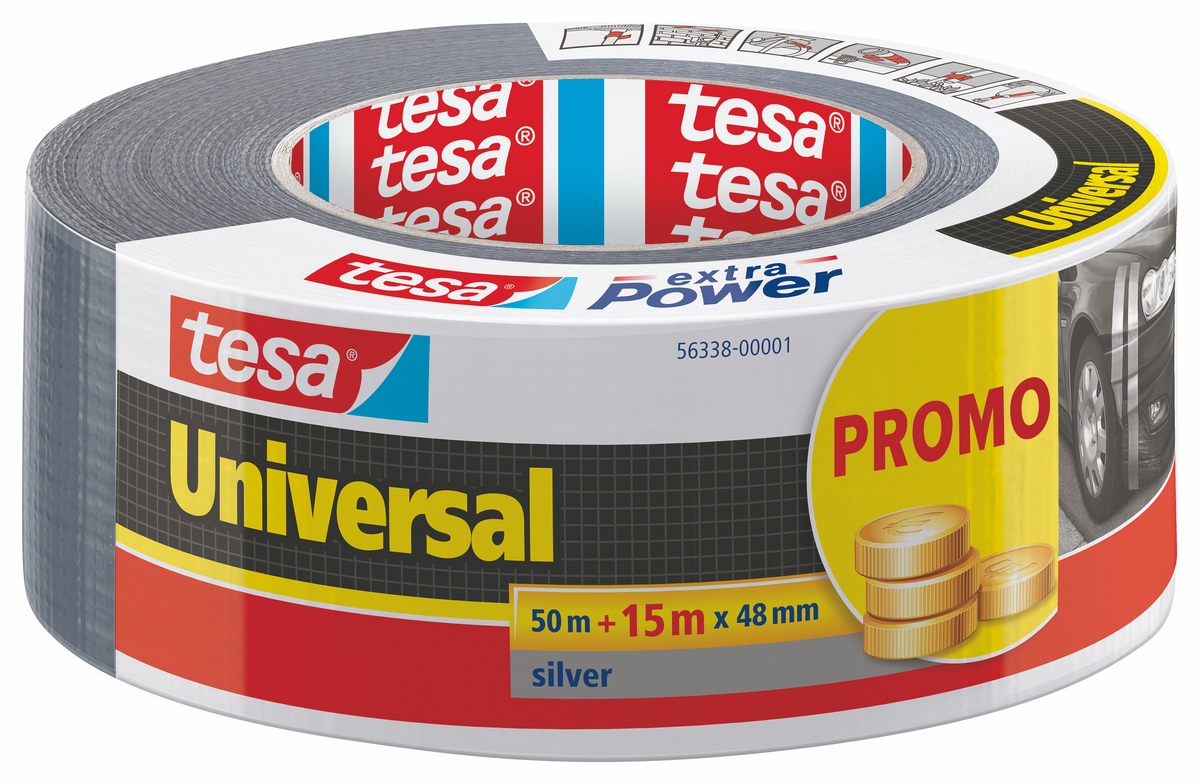 Uniwersalna taśma materiałowa tesa extra Power® 65mx48mm srebrna Promo - 56338