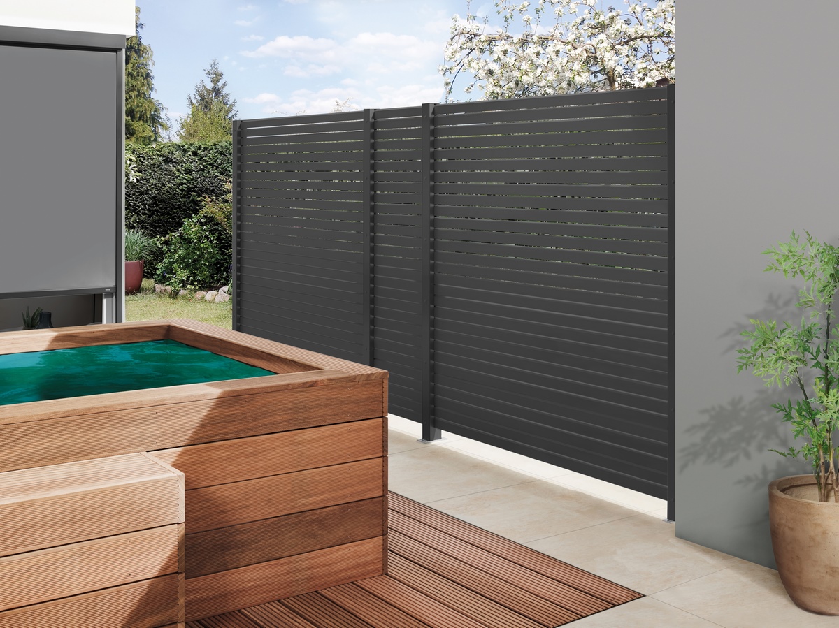 SYSTEM RHOMBUS anthracite fence panel 180 x 180 cm