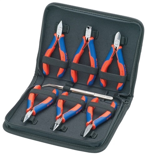 Electronic pliers set 7 pcs.6 pliers.1 precision tweezers KNIPEX