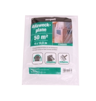 Nespoli all-purpose lightweight film transparent 4x12.5m approx. 6my HDPE