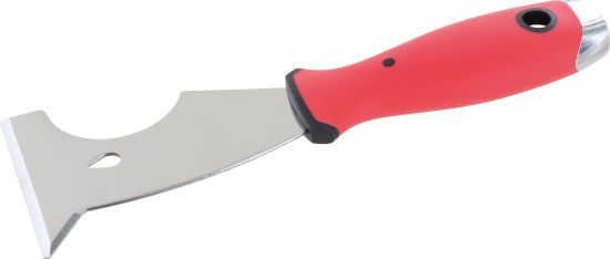 Triuso multifunctional spatula 5 in 1 red/black stainless steel, 2K handle