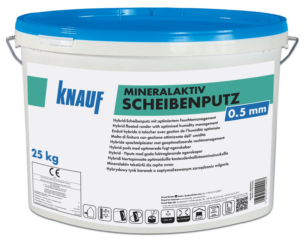 Knauf MineralAktiv SP 0,5 mm biały 25 kg Tynk hybrydowy talerzowy