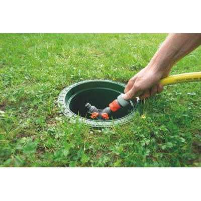 Graf external water connection box, green, fully assembled with PE cover - 202060