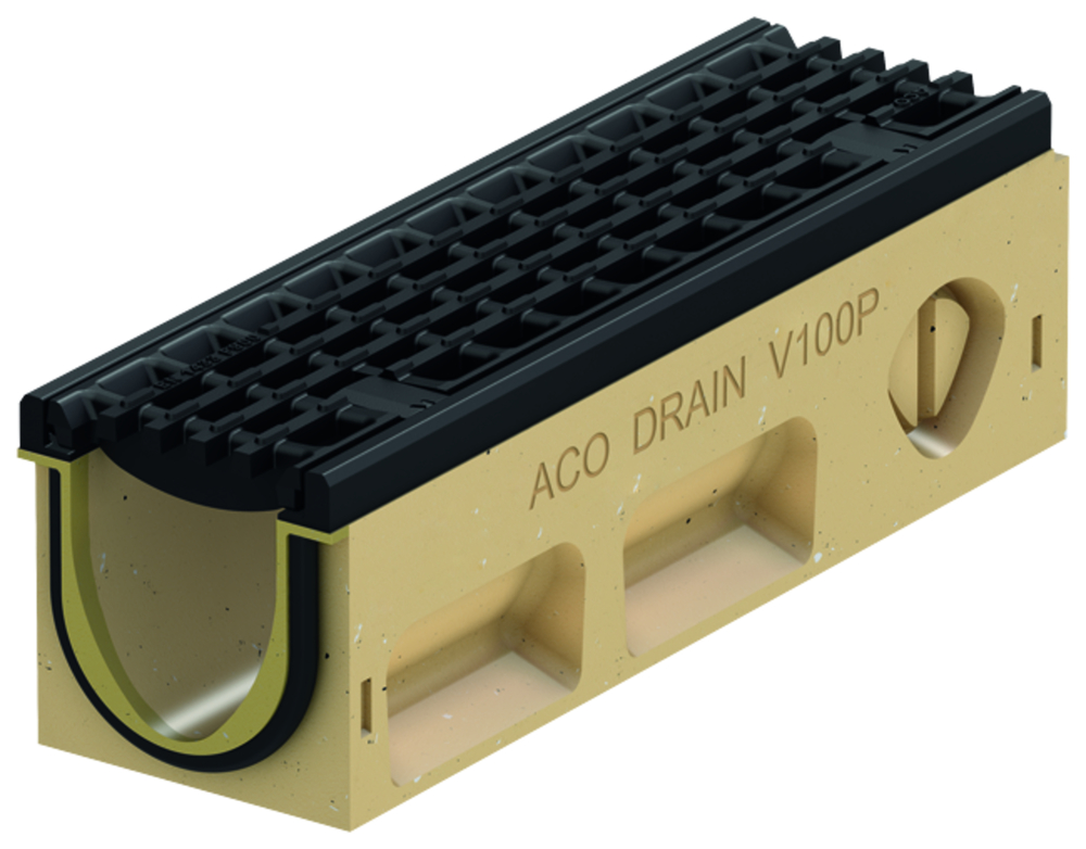 ACO PowerDrain Performance V100P channel type 0.1, 0.5m, cast edge KTL