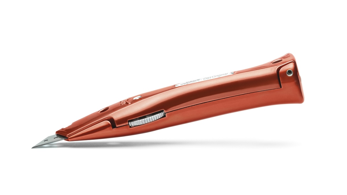 Nóż uniwersalny Delphin®-03 Style Edition Candy Red z plastikową pochwą