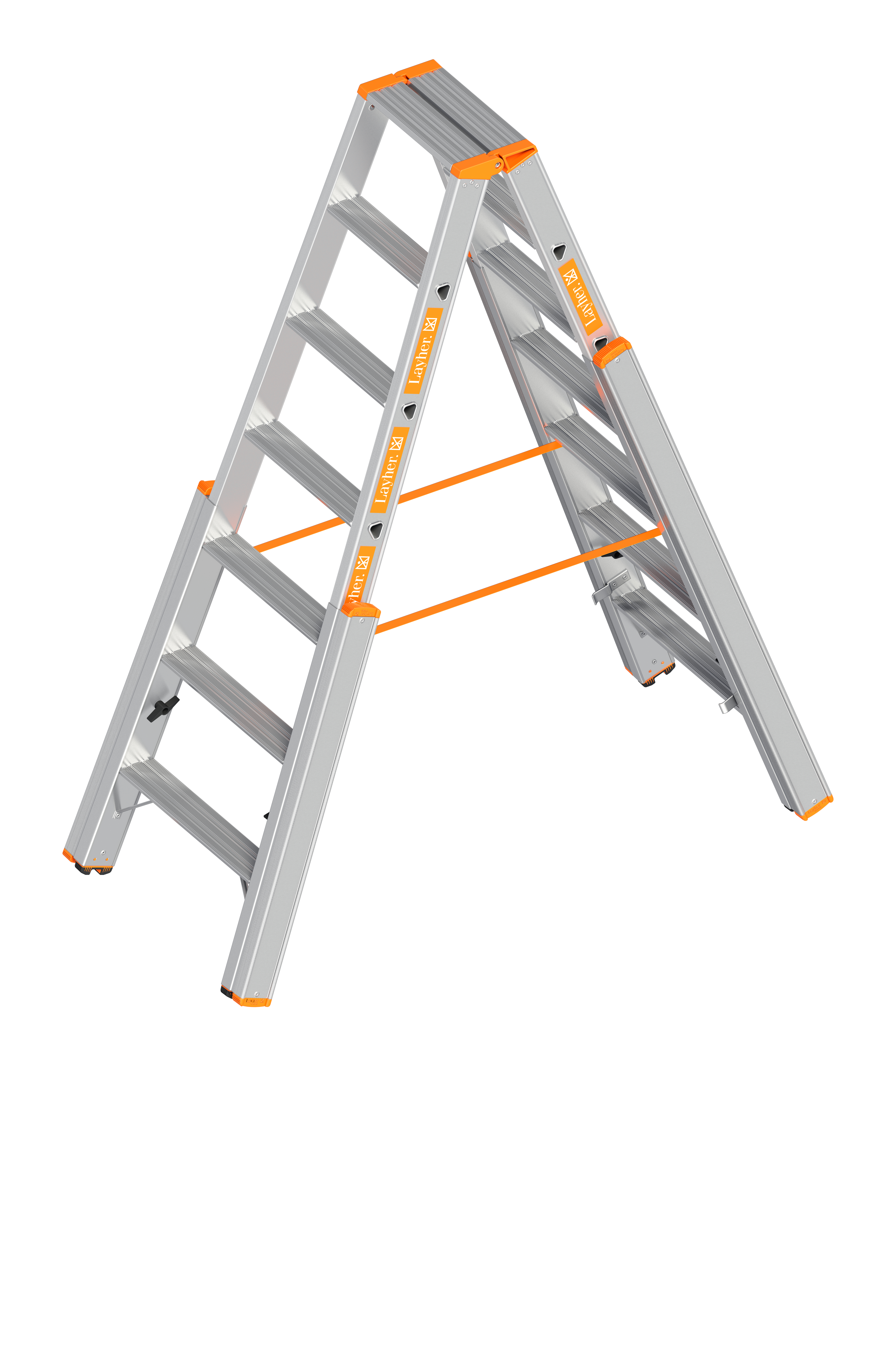 Layher TOPIC 1062 Treppenstehleiter mit 2x7 Stufen Länge 1.75m - 1062.007