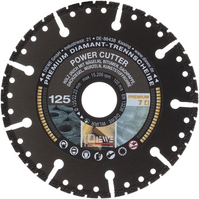 Diewe Power Cutter Ø 125 mm diamond cutting disc 22.23