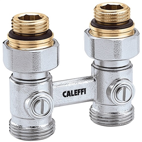 Caleffi tap block two-pipe. Passage. 1/2AGx3/4AG 301041