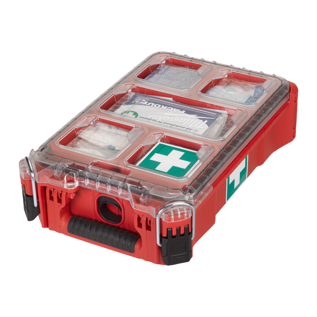 Milwaukee first aid kit in the PACKOUT™ Compact Organiser DIN 13157