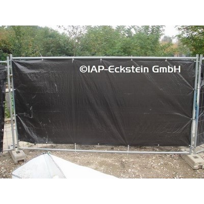 IAP site fence tarpaulin BZP black 110g/m² 1.76 x 3.41m