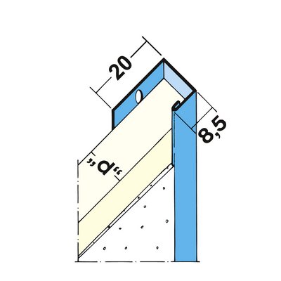 Profil krawędziowy Maisch TB 12,5 mm 2,50 m 01121 250.0 biały zagruntowany
