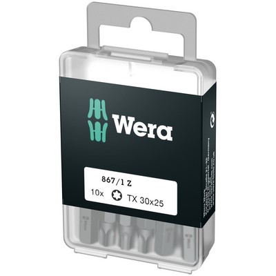 Wera 867/1 DIY TORX Bits 10x TX 30x25mm 1/4" Sechskant - 05072411001