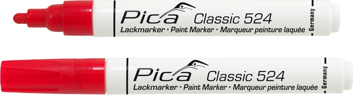 Marker przemysłowy/farbowy Pica Classic czerwony, okrągła końcówka 2-4 mm