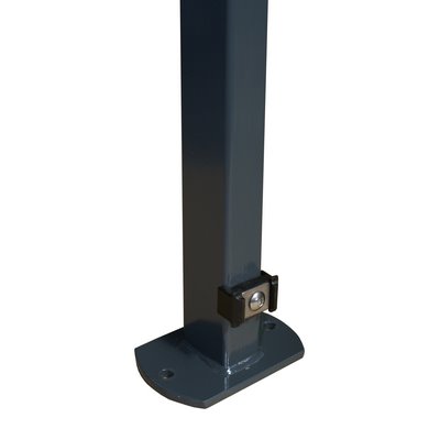 Słupek z płytą podstawy antr. 60x40x1300mm ze wspornikiem zaciskowym