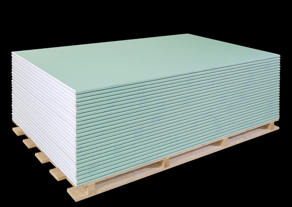 Rigips building board RBI 12.5 impregnated 12.5x1250x2000mm - 40 pieces / pallet