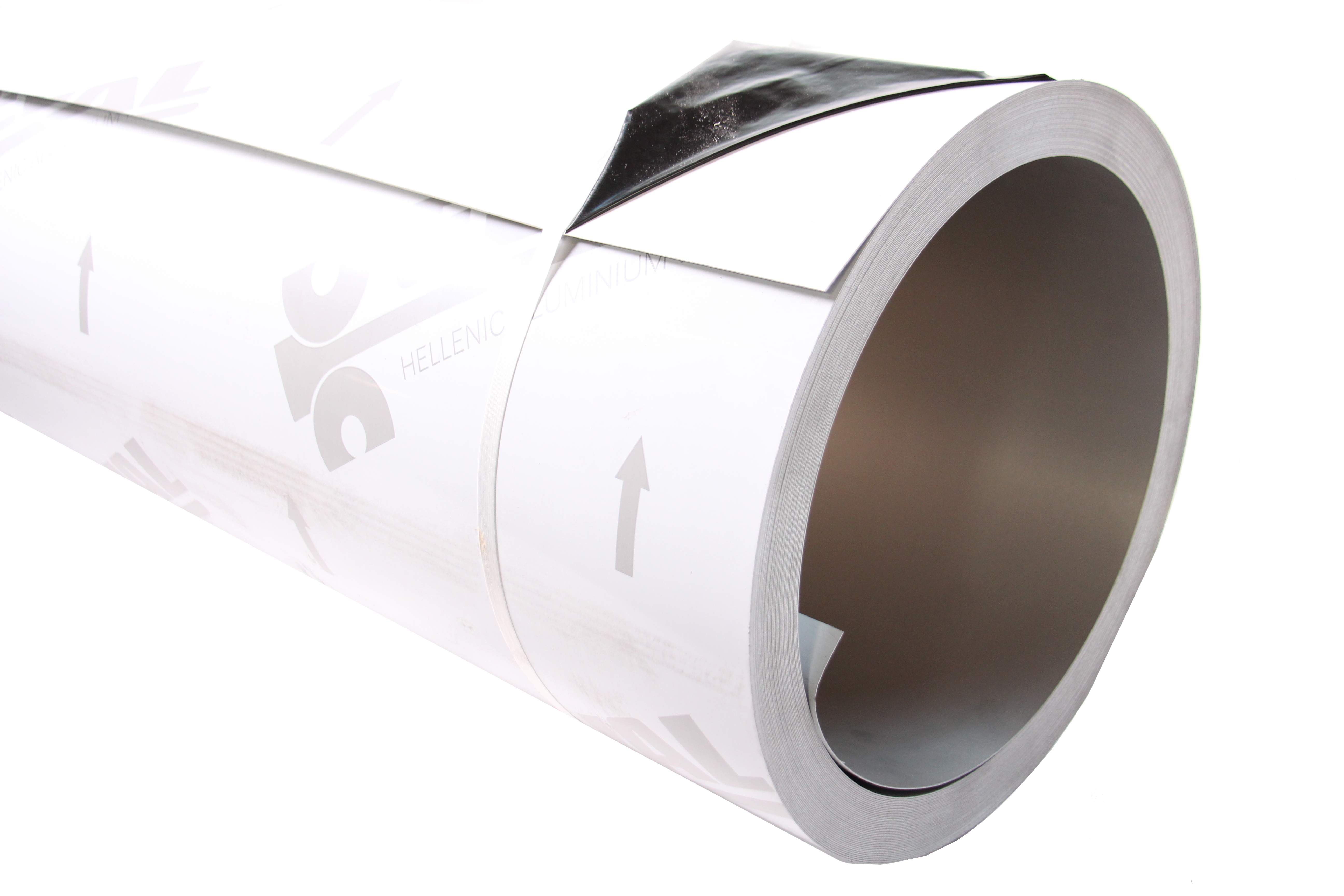 Aluminium strip cut to size 0.8x1000mm RAL 9010 VS Dolomite white with foil