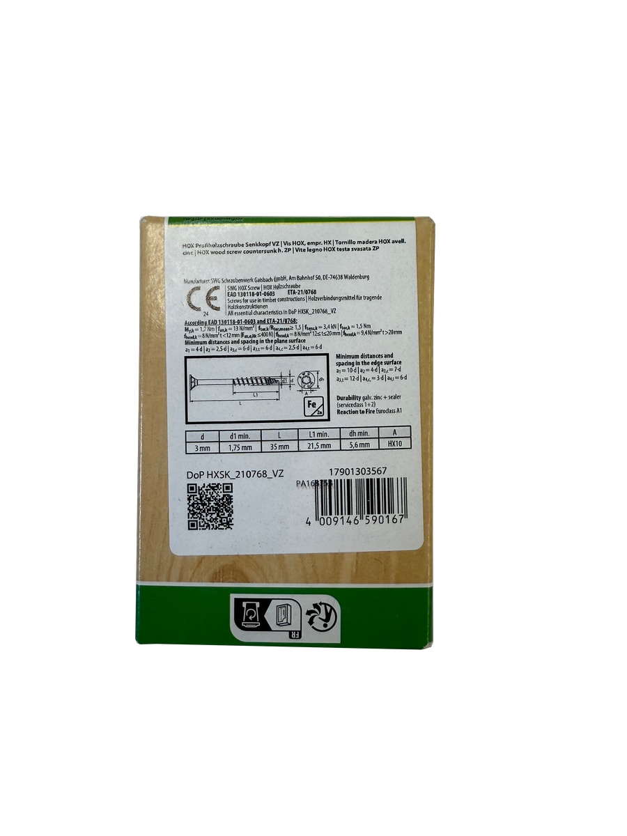 SWG professional wood scraper HOX SeKo vz TG 3 x 35mm - 200 pieces