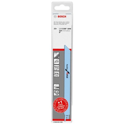Bosch reciprocating saw blade set 25-piece S 1122 BF + S 1155 HHM