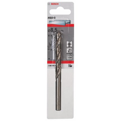 Bosch metal drill HSS-G DIN338 8.5x75x117mm