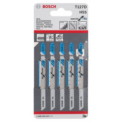 Bosch Stichsägeblatt f. Aluminium T 127 D HSS 5er-Pack