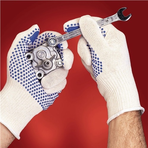 Handschuhe Tiger Paw Nr.76-301 Gr.10 EN weiß/blau PES/CO 388 Kat.II Ansell