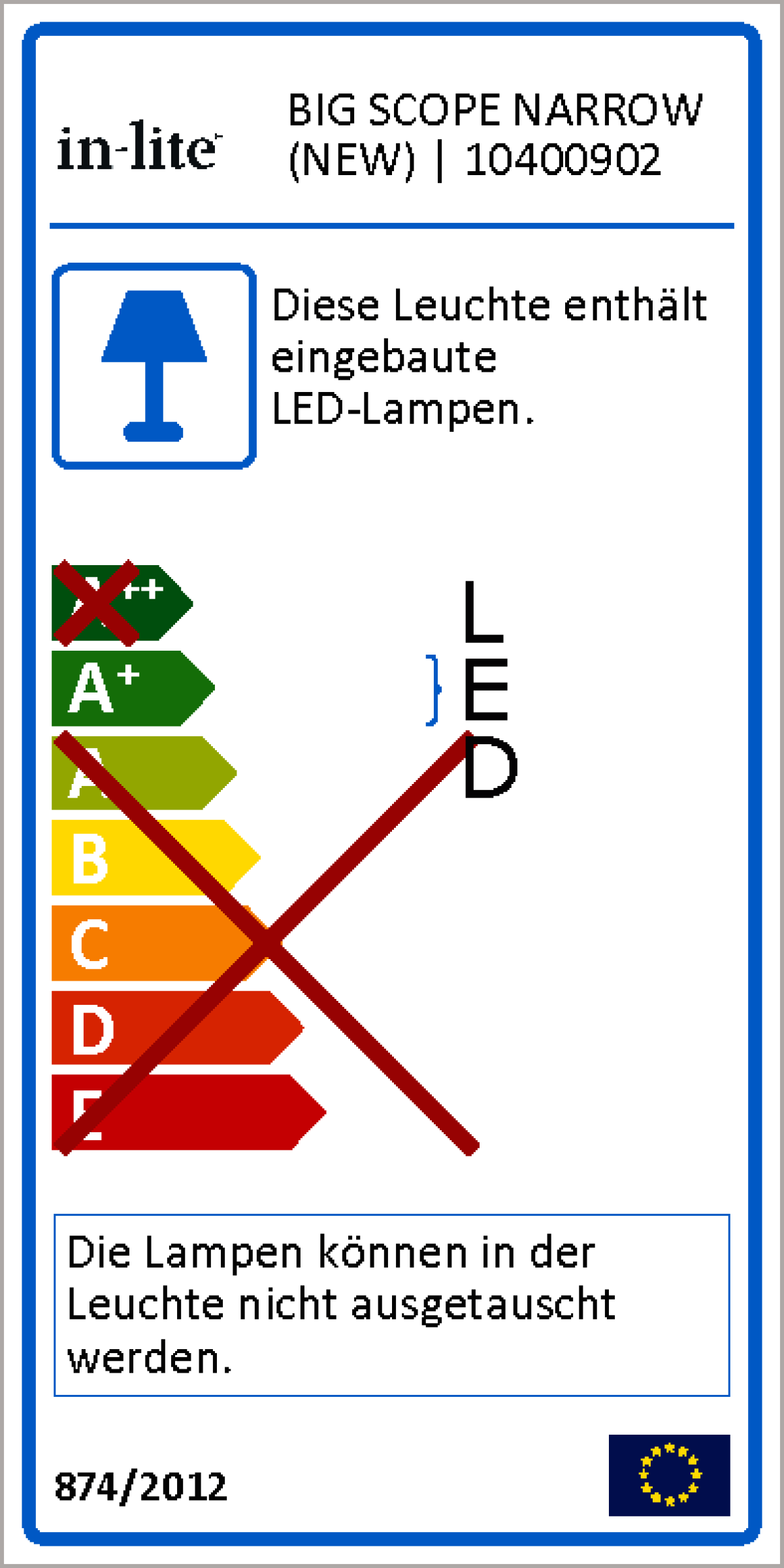 in-lite Spot LED Big Scope 12V 6W Alu. węgiel drzewny ciepły biały pierścień czarny