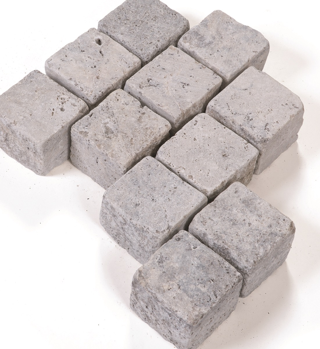 SELTRA plaster SILVERATO silver grey 10x10x8cm antique travertine Turkey