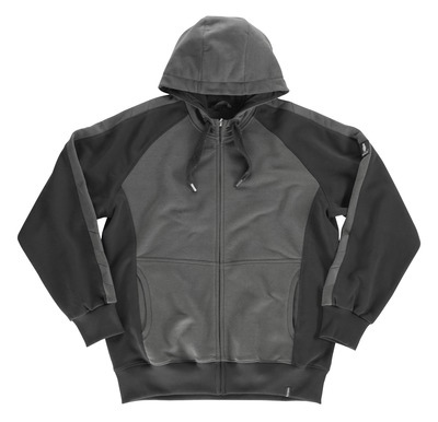 MASCOT® Wiesbaden Kapuzensweatshirt schwarz/dunkelanthrazit Gr. L m. RV